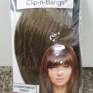 MIA BEAUTY CLIP IN HAIR BANGS EXTENSIONS LT BROWN